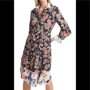 French Connection Acaena Voile Floral Shirt Dress